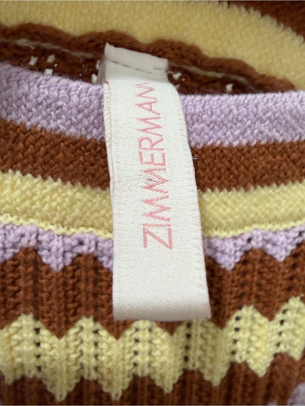 Zimmermann Girls Pop Textured Knit Playsuit in Multicolour - Yellow & Lavender - Picture 5 of 6